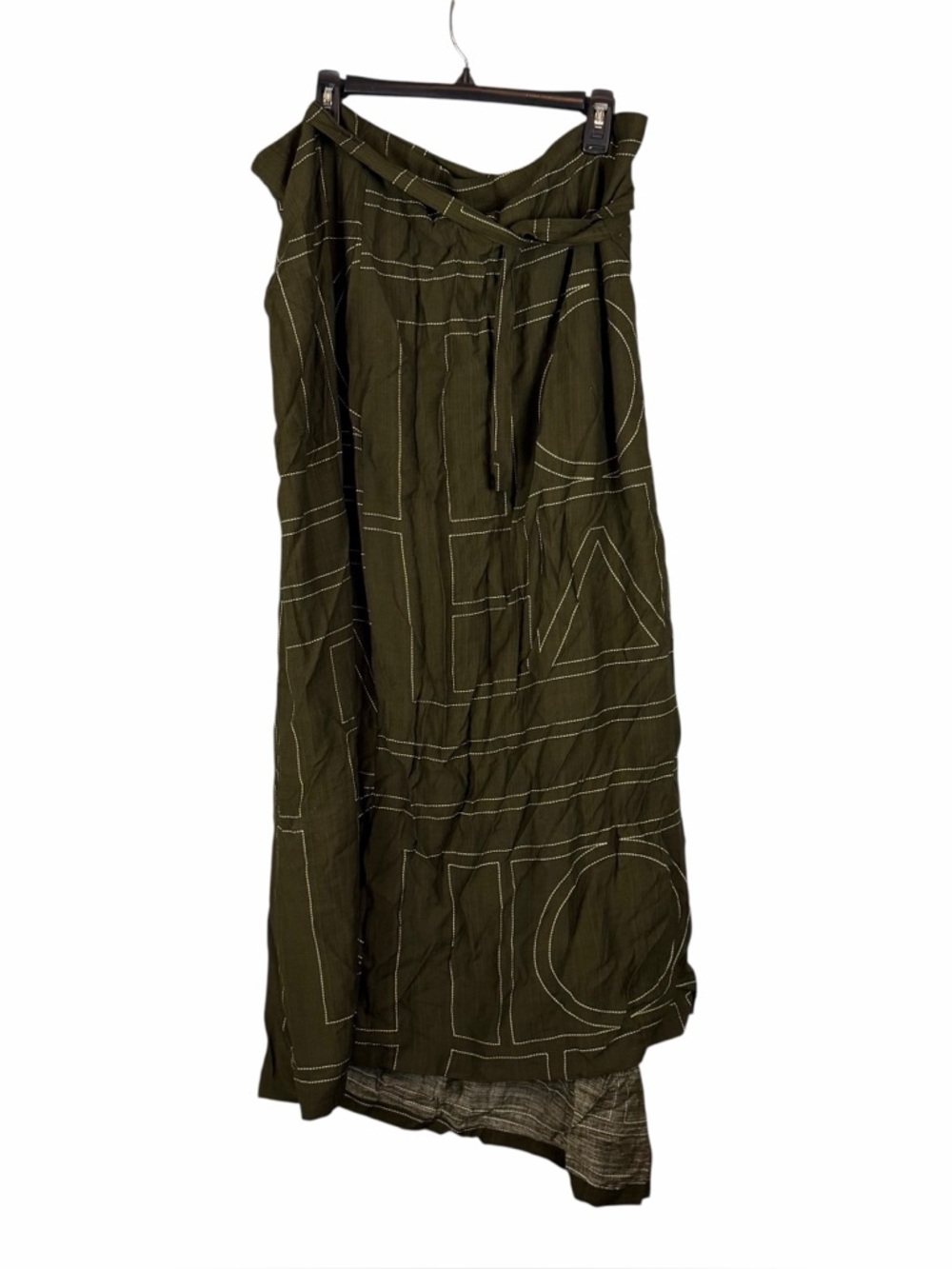 Micas Olive Green Contrast Stitch Maxi Skirt Size 2XL NWT
